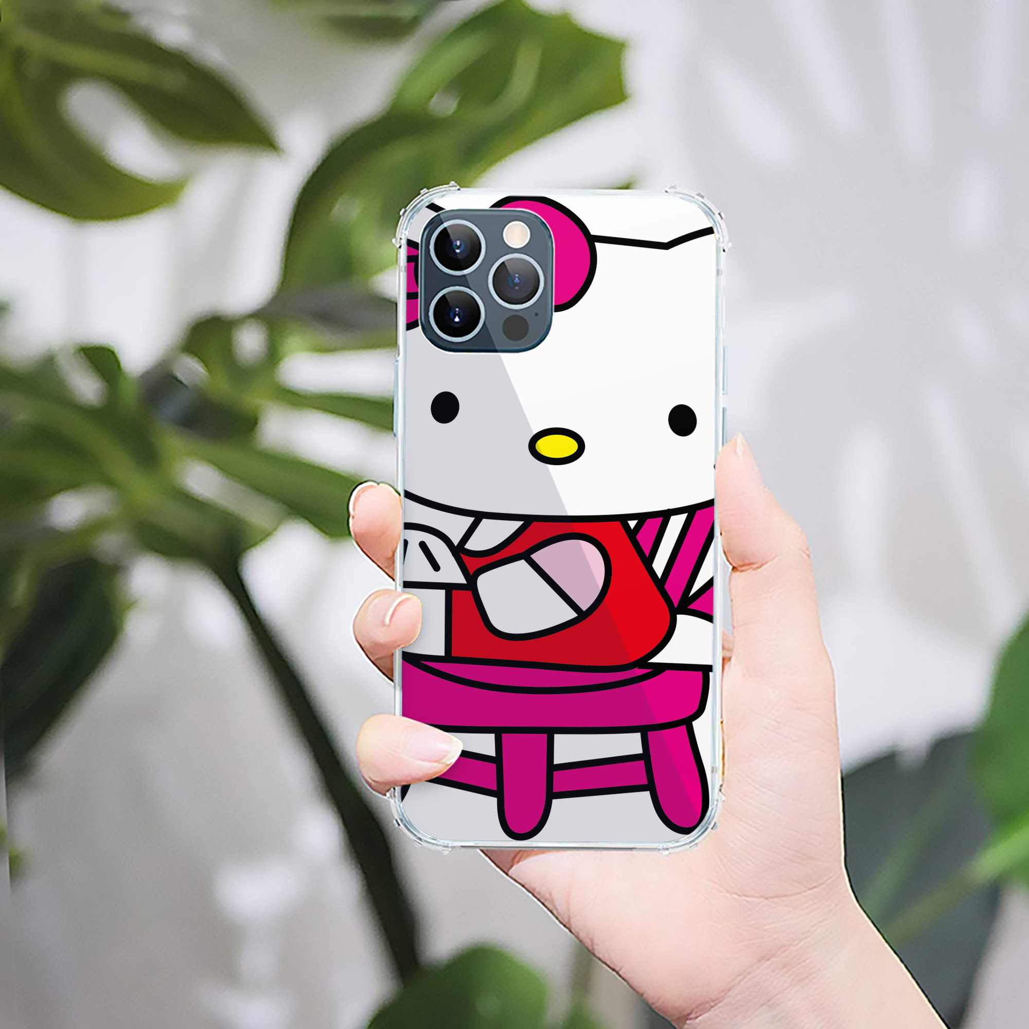 （画像用） Hello Kitty ハローキティ 【iPhone 12シリーズ対応】透明スマホケース（クリアソフトケース）